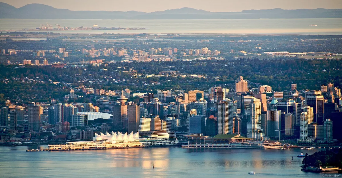 Metro Vancouver at dusk, seen from Grouse Mountain