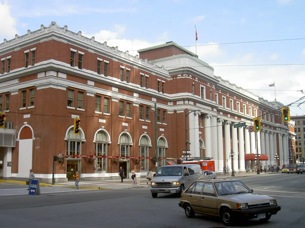 The front of Waterfront Station in downtown Vancouver
